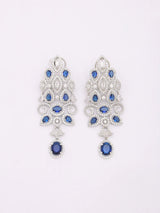 Sea Green American Diamond Teardrop Bridal Necklace Set with Maang Tikka