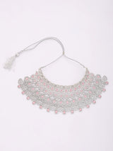 Teardrop Crystal Bridal Necklace Set with Maang Tikka