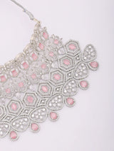 Teardrop Crystal Bridal Necklace Set with Maang Tikka