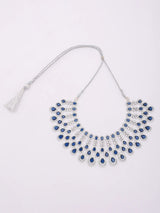 Zircon and Crystal Stone Necklace Set with Maang Tikka
