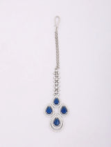 Zircon and Crystal Stone Necklace Set with Maang Tikka