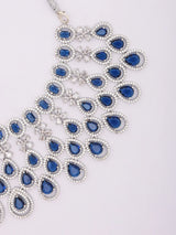 Zircon and Crystal Stone Necklace Set with Maang Tikka
