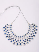 Zircon and Crystal Stone Necklace Set with Maang Tikka