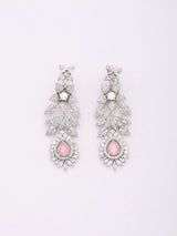 Blush Pink American Diamond Bridal Choker Necklace Set with Maang Tikka