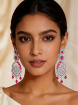 Teardrop Crystal Zirconia Statement Dangle Earrings