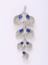 Pink American Diamond Leaf Earrings for Festive Occasions