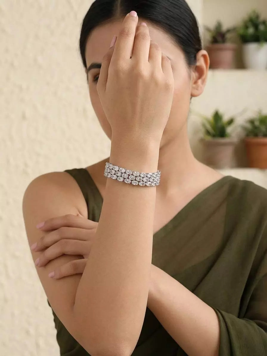 Oval Cut American Diamond Tennis Bracelet