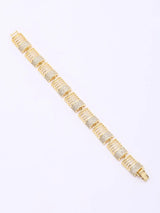Ribbed Panel American Diamond Bracelet