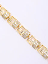 Ribbed Panel American Diamond Bracelet