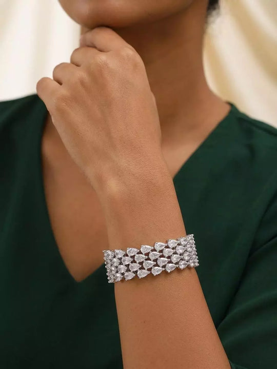 Pear Cut American Diamond Tennis Bracelet