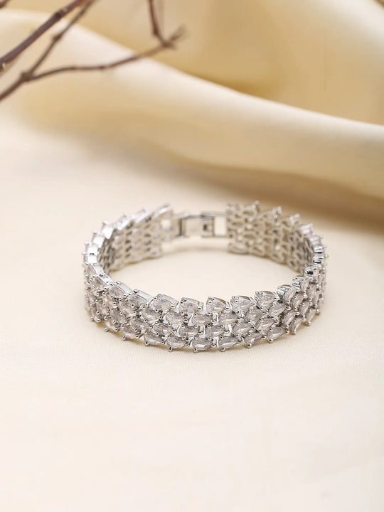 Pear Cut American Diamond Tennis Bracelet