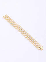 Geometric American Diamond Silver Tone Bracelet