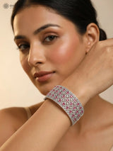 Polychrome American Diamond Stone Studded Cuff Bracelet