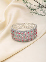 Polychrome American Diamond Stone Studded Cuff Bracelet
