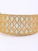 Polychrome American Diamond Stone Studded Cuff Bracelet