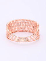 Rose Gold Floral American Diamond Cuff Bracelet