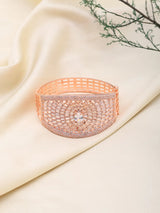 Rose Gold Sunburst American Diamond Cuff Bracelet
