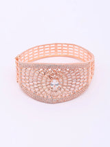 Rose Gold Sunburst American Diamond Cuff Bracelet