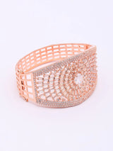 Rose Gold Sunburst American Diamond Cuff Bracelet