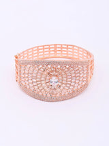 Rose Gold Sunburst American Diamond Cuff Bracelet