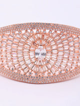 Rose Gold Sunburst American Diamond Cuff Bracelet