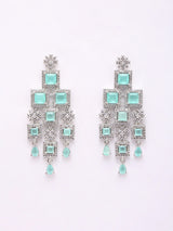 Rose Pink Square Cut Crystal Multi Strand Bridal Necklace Set
