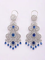 Blue and Purple Multi-Strand American Diamond Bridal Necklace Set
