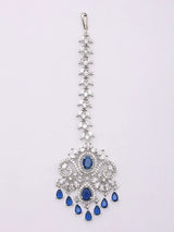 Blue and Purple Multi-Strand American Diamond Bridal Necklace Set