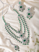 Multi-Strand Brass Necklace Set with Maang Tikka