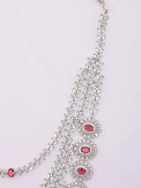 Oval Stone Studded Multi Strand Necklace Set with Maang Tikka