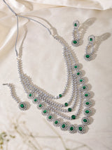 Oval Stone Studded Multi Strand Necklace Set with Maang Tikka