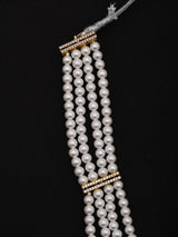 Floral American Diamond and Pearl Multi Strand Necklace Set