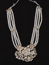 Floral American Diamond and Pearl Multi Strand Necklace Set