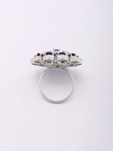 Floral Halo American Diamond Adjustable Statement Ring