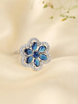Pear Cut American Diamond Stone Studded Brass Ring