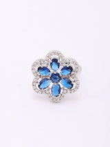 Pear Cut American Diamond Stone Studded Brass Ring