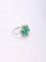 Pear Cut American Diamond Stone Studded Brass Ring