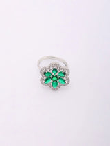 Pear Cut American Diamond Stone Studded Brass Ring