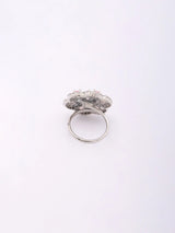 Pink Stone and American Diamond Brass Statement Ring