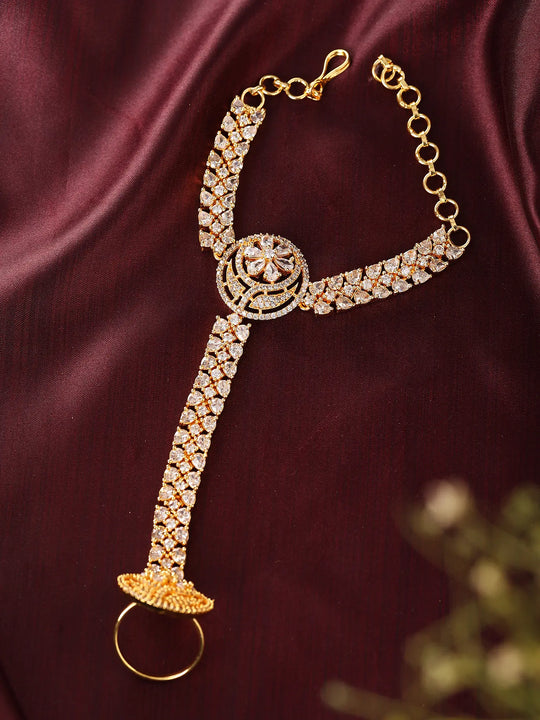 Adjustable American Diamond Hand Harness Hathphool Bracelet