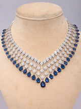 V-Shape Zircon Bridal Necklace Set with Maang Tikka
