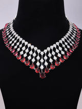 V-Shape Zircon Bridal Necklace Set with Maang Tikka
