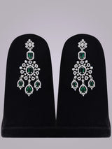 Floral Cluster American Diamond Necklace Set with Maang Tikka