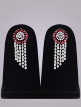Floral American Diamond Bridal Necklace Set with Maang Tikka