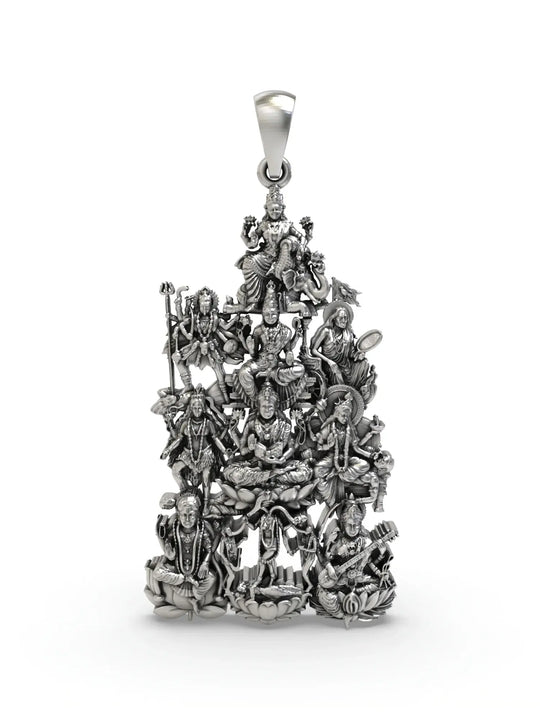 Dashamahavidya Devi Sterling Silver Pendant