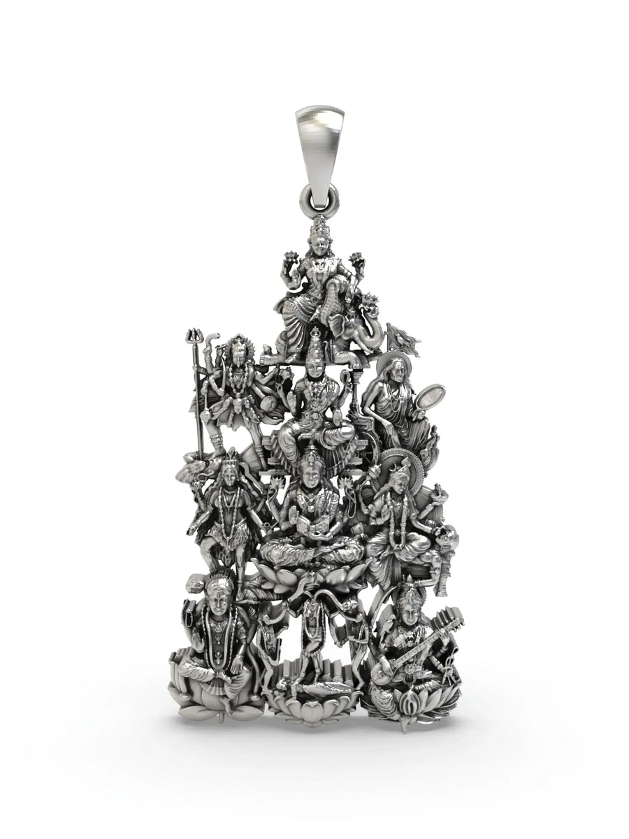 Dashamahavidya Devi Sterling Silver Pendant