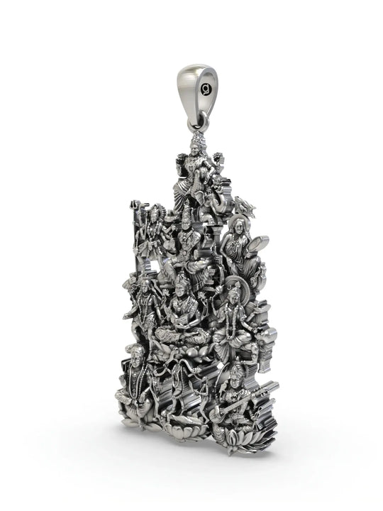 Dashamahavidya Devi Sterling Silver Pendant