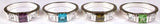 Cubic Zirconia Set of Four Sterling Silver Rings