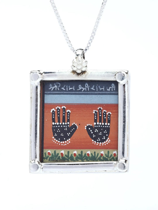 Lotus Hands of Lord Rama Handcrafted Sterling Silver Pendant