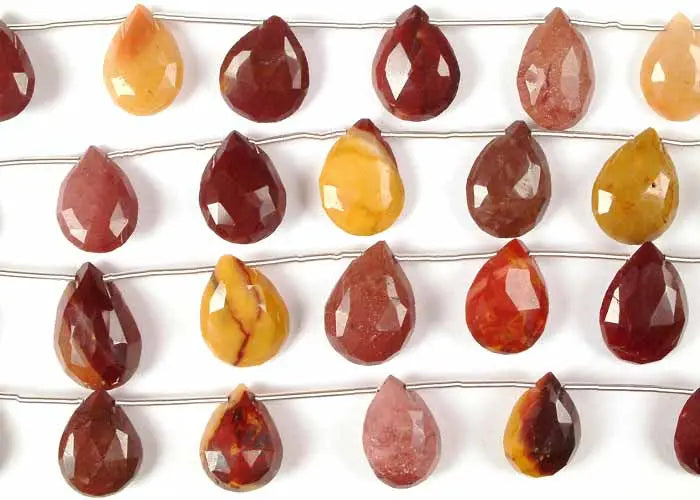 Mokite Faceted Briolette Gemstone Beads Necklace